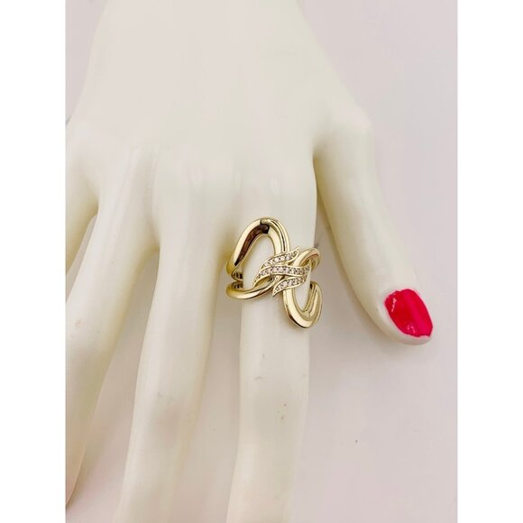 10k gold ring abstract chunky polished design size - Picture 7 of 8